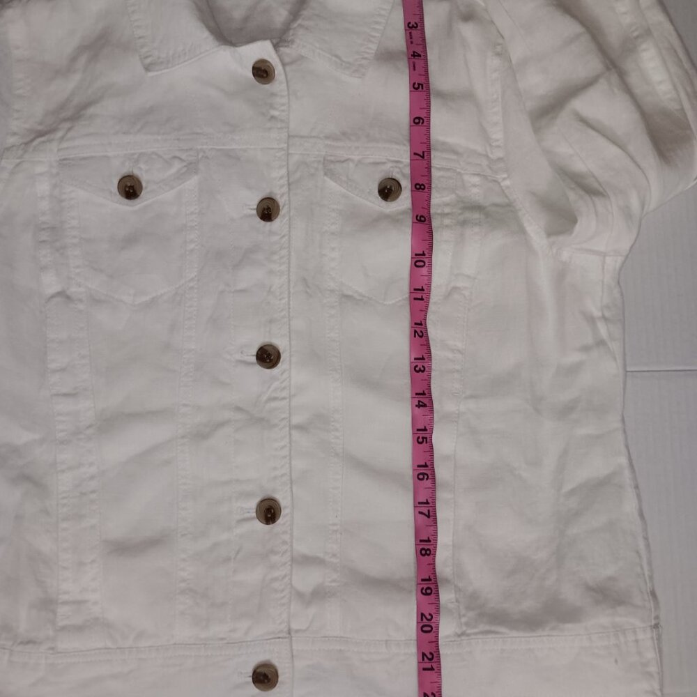 COLDWATER CREEK LINEN LIGHTWEIGHT JACKET - Picture 3 of 13